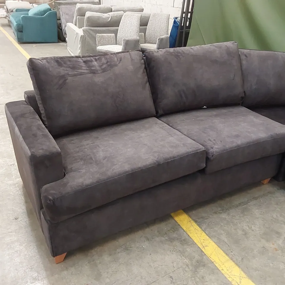 QUALITY DESIGNER CORNER SOFA - CHARCOAL FABRIC