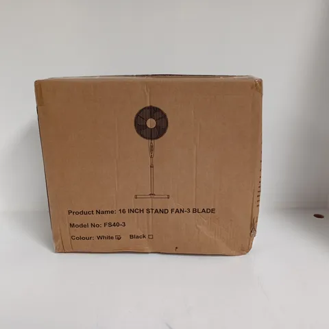 BOXED 16" 3-BLADE STAND FAN - WHITE