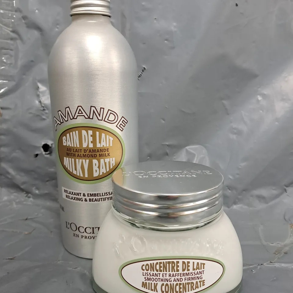 L'OCCITANE AMANDE MILK CONCENTRATE (200ML) & MILKY BATH (500ML)