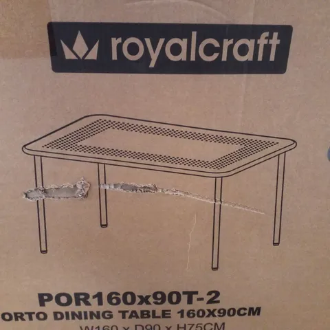 BOXED ROYALCRAFT PORTO DINING TABLE 160×90CM - OLIVE