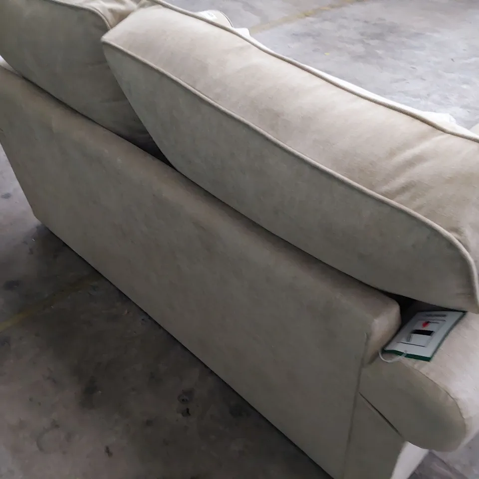 DESIGNER TWO SEATER SOFA BEIGE FABRIC 
