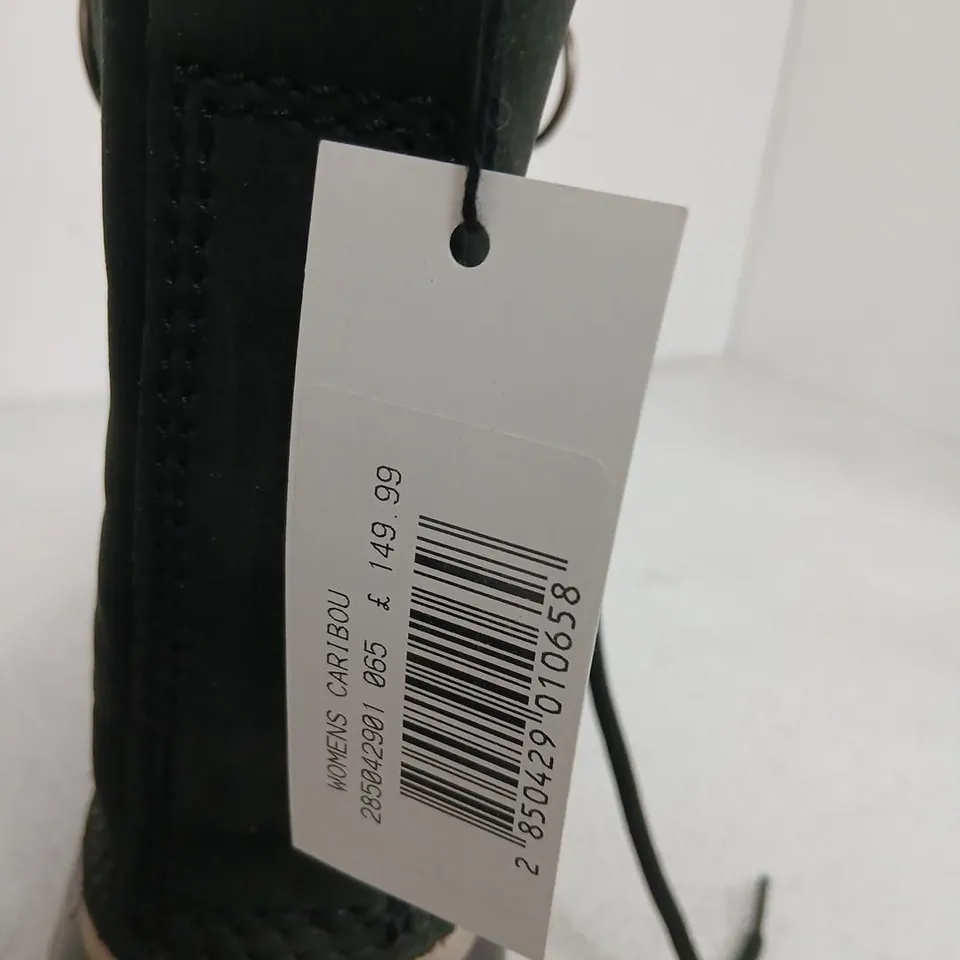 SOREL WOMEN'S CARIBOU WINTER BOOTS – DARK GREEN WITH FAUX SHEARLING, UK 6.5 (US 8)