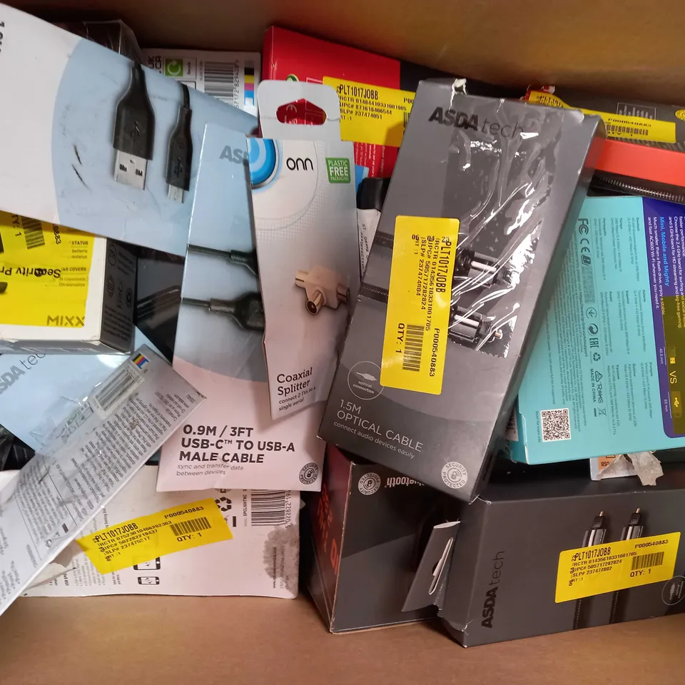 BOX OF APPROXIMATELY 20 ASSORTED ELECTRICAL ITEMS TO INCLUDE POLAROID DAB+ RADIO, ASDA TECH PORTABLE AM/FM RADIO, ASDA TECH PORTABLE STEREO BLUETOOTH SPEAKER, ETC