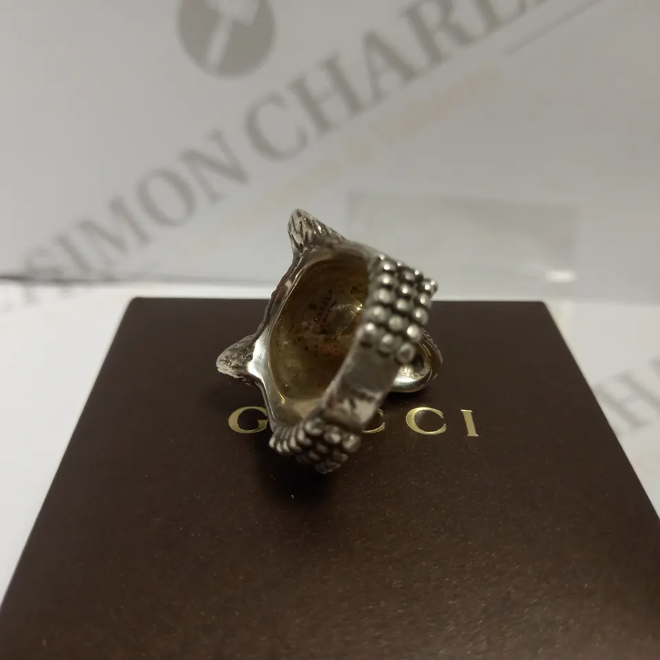 GUCCI ANGER FOREST STERLING SILVER RING - SIZE UNKNOWN