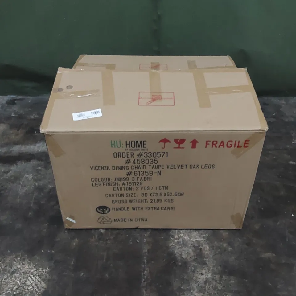 BOXED VICENZA DINING CHAIR IN TAUPE 