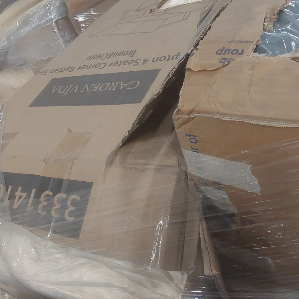 PALLET CONTAINING A VERY LARGE QUANTITY OF ASSORTED GARDEN CUSHIONS