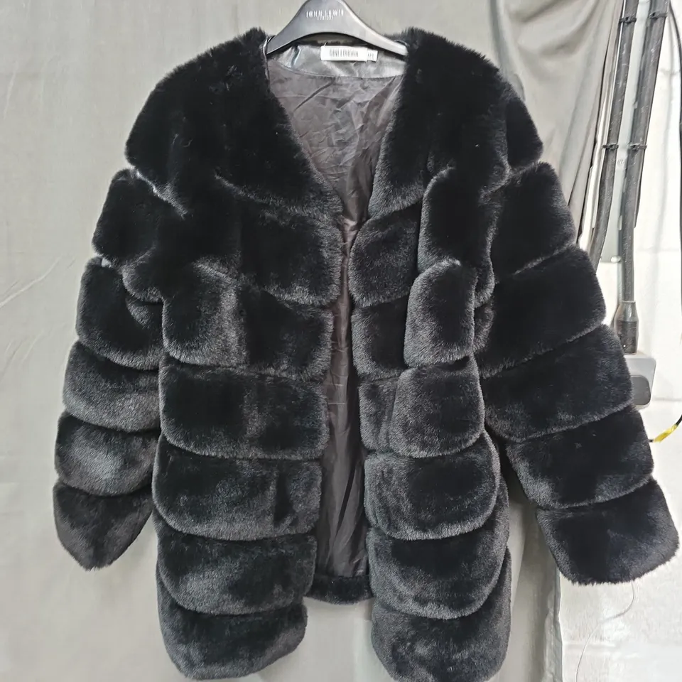 BLACK FAUX FUR COAT BY GINI LONDON