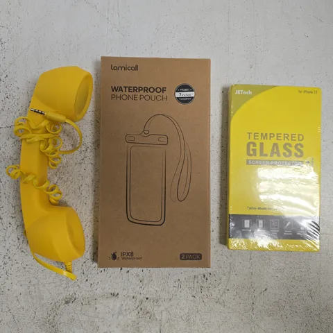 APPROXIMATELY 10 ASSORTED HOUSEHOLD ITEMS TO INCLUDE SCREEN PROTECTOR, PHONE POUCH, ETC