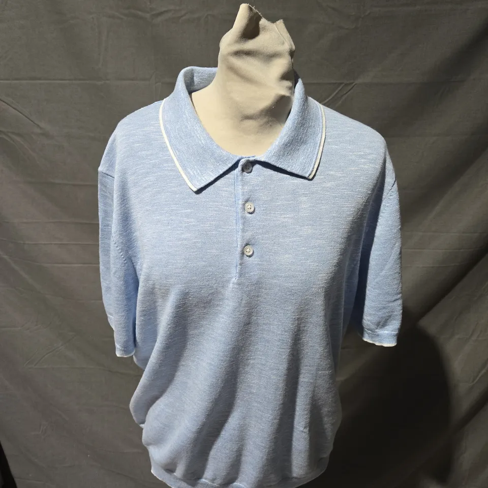 REISS BUTTONED POLO SHIRT SIZE L