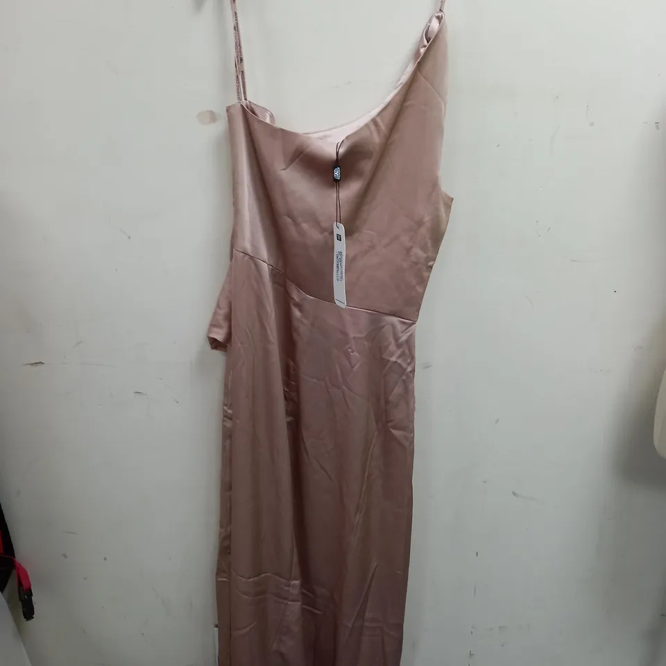 CHI CHI LONDON ONE SHOULDER SATIN FINISH MAXI DRESS SIZE 12