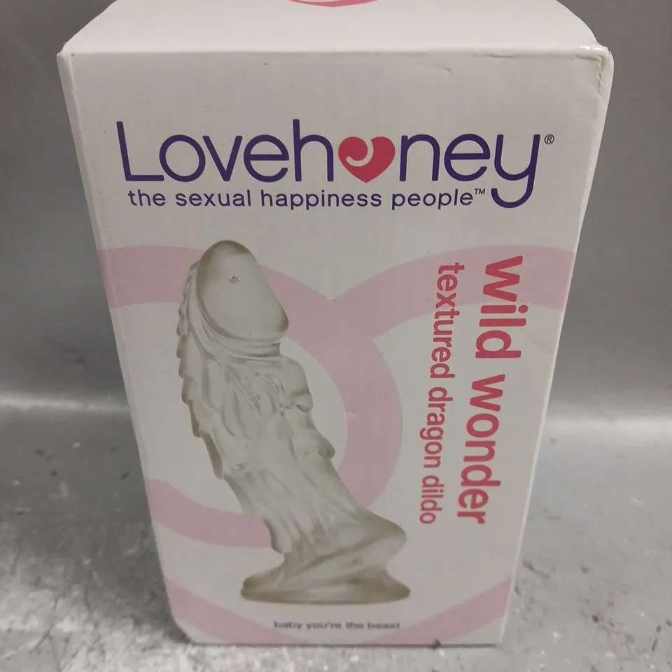 BOXED LOVE HONEY WILD WONDER TEXTURED DRAGON DILDO