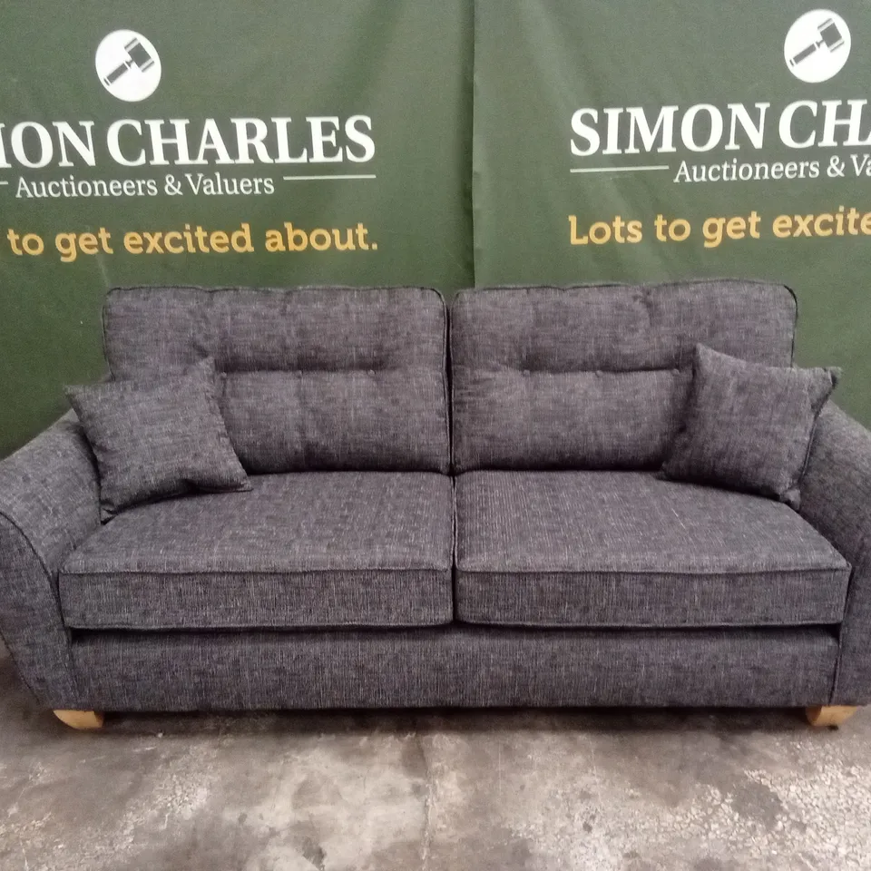 HALSTOW 3 SEATER FABRIC SOFA - CHARCOAL RRP £489