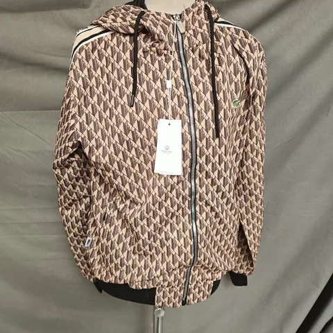 LACOSTE TRACK JACKET IN BEIGE MULTI SIZE M