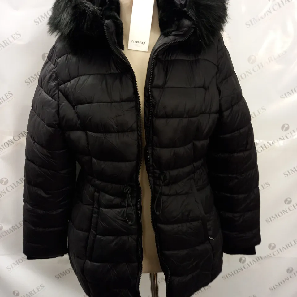 FIRETRAP WOMENS BLACK PADDED COAT - UK 12