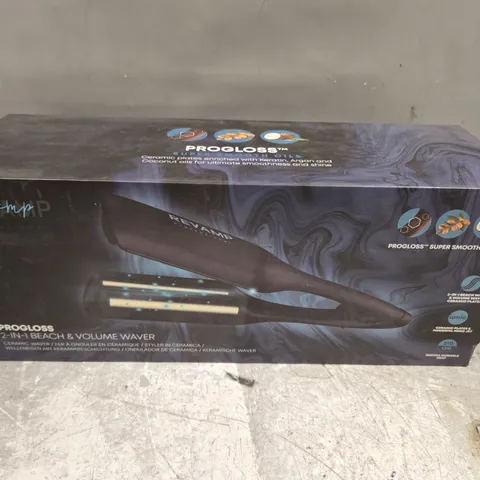 BOXED REVAMP PROGLOSS 2-N-1 BEACH & VOLUME CERAMIC WAVER WV-3000-EU