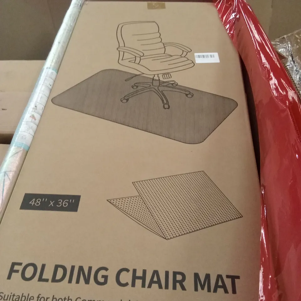PALLET OF ASSORTED HOUSEHOLD GOODS AND PRODUCTS TO INCLUDE; FOLDING CHAIR MATS ETC