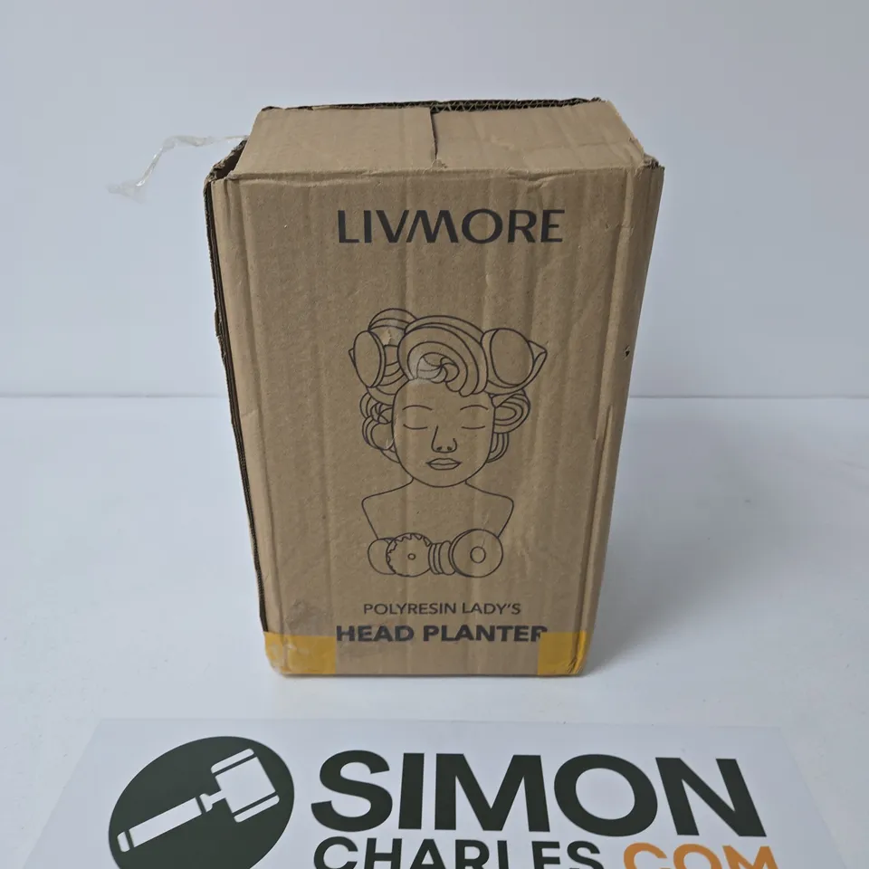 LIVMORE POLYRESIN LADY'S HEAD PLANTER – GARDEN ORNAMENT