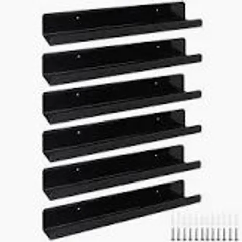 BOXED DAWOO MULTI-PURPOSE BLACK ACRYLIC SHELVES 5.5X40CM 6PK
