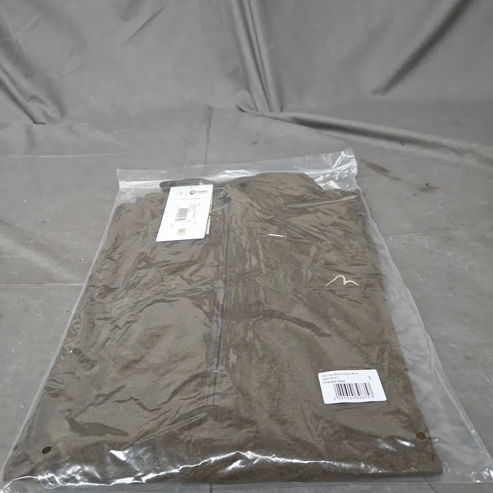 START FITNESS ZIP TOP – MEN'S OLIVE MARL, MM5053, SIZE L