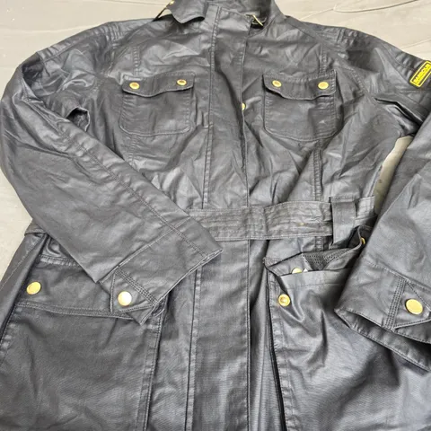 BARBOUR INTERNATIONAL BELTED JACKET - SIZE UNSPECIFIED