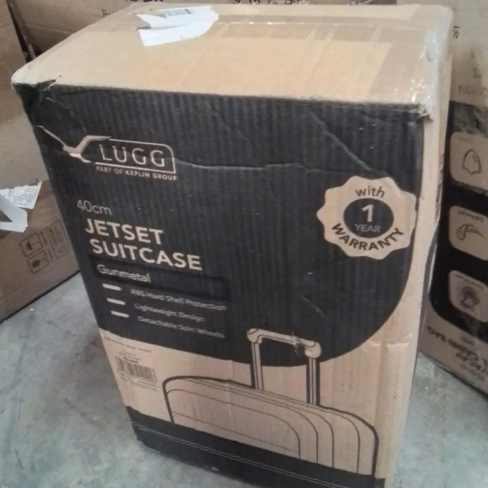 BOXED LUGG 40CM JETSET SUITCASE GUNMETAL 
