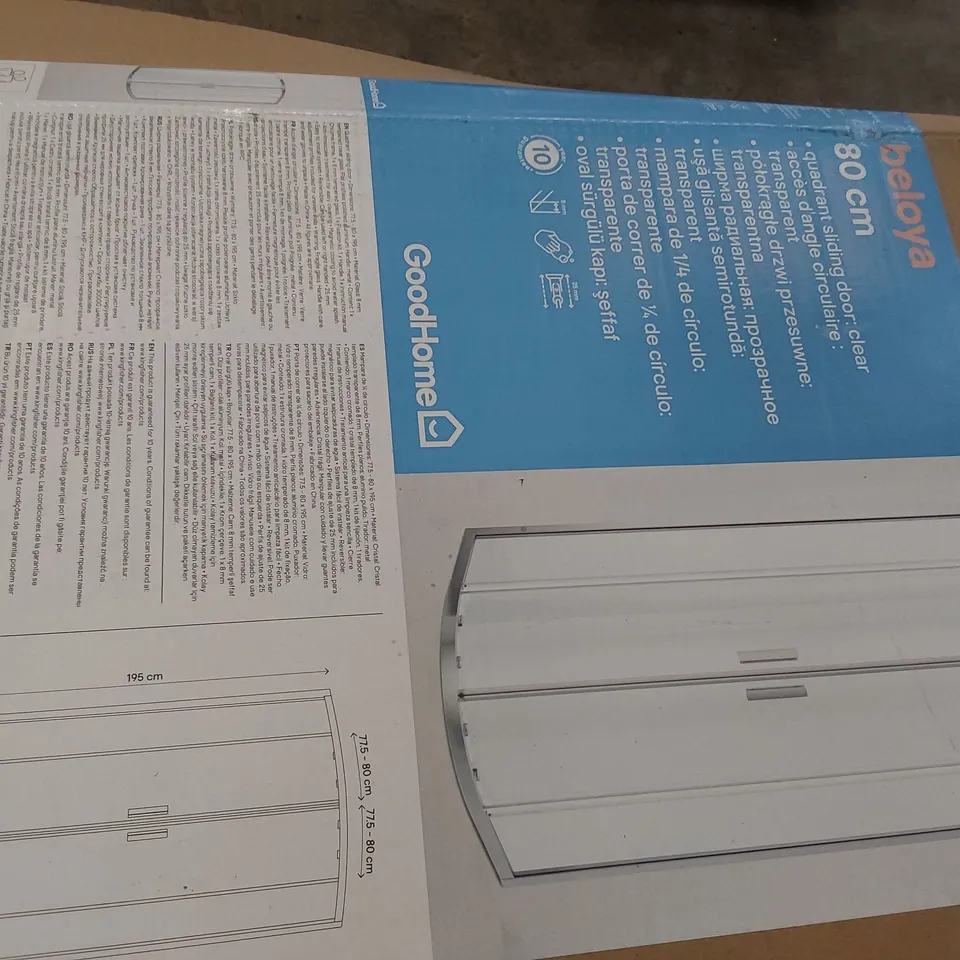 PALLET OF ASSORTED BOXED BATHROOM FITTINGS INCLUDING BELOYA 80cm QUADRANT SLIDING DOOR, BELOYA 80 × 120 OFFSET QUADRANT SHOWER ENCLOSURE 