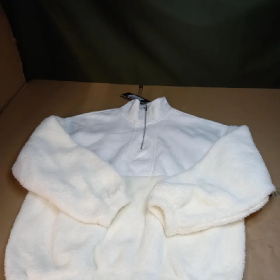 WOMENS TEDDY AND SWEAT MIX PULLOVER JACKET SIZE 6