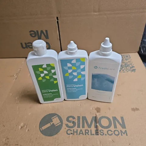 TOTE OF APPROXIMATELY 20 ASSORTED CONTACT LENS CLEANERS TO INCLUDE SPECSAVERS EASY VISION ETC