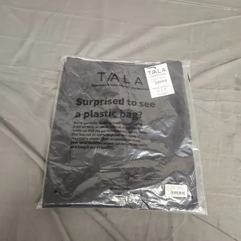 BAGGED TALA WIDE LEG LINEN TROUSERS IN BLACK - LARGE