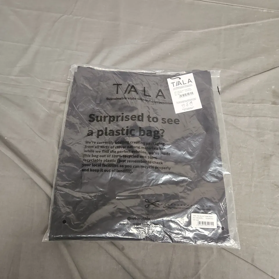 BAGGED TALA WIDE LEG LINEN TROUSERS IN BLACK - LARGE