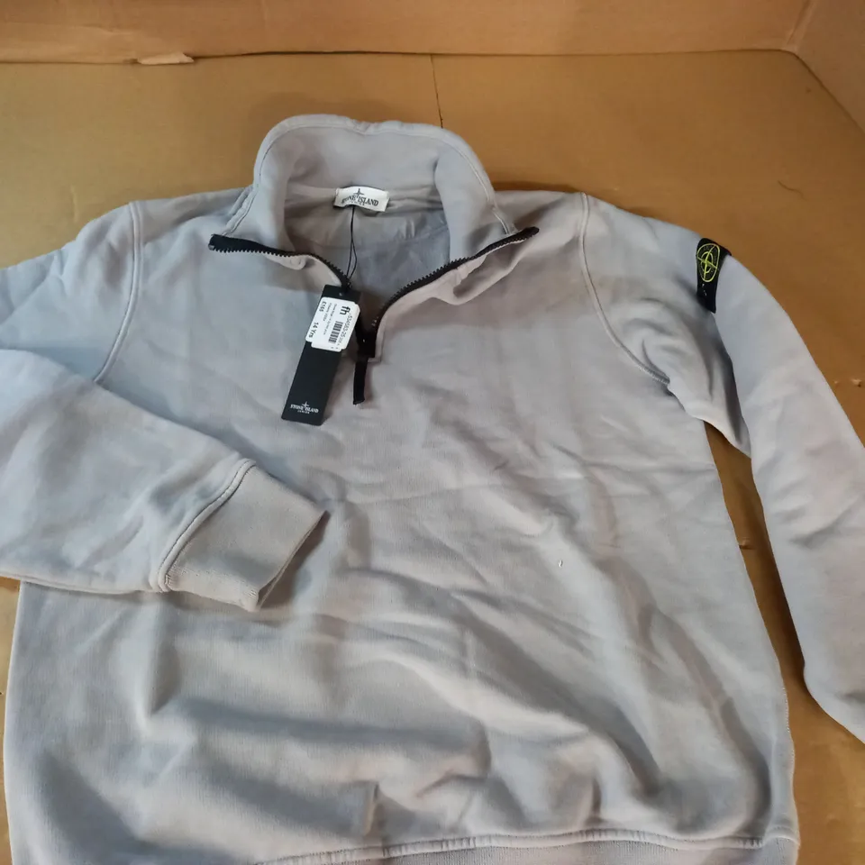STONE ISLAND JUNIOUR 1/4 ZIP JUMPER IN GREY - 14 YEARS