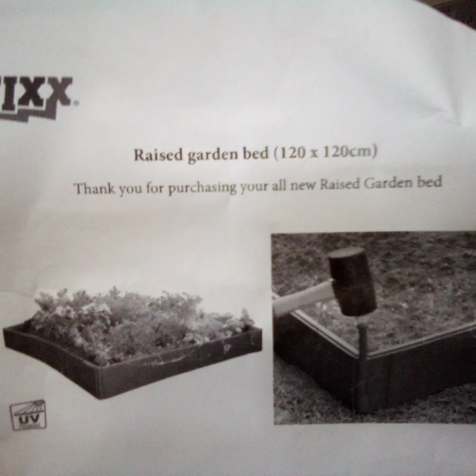 BOXED S-FIXX RAISED GARDEN BED 120×120CM