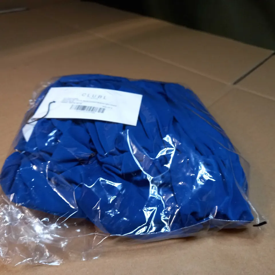 PACKAGED CLUB L ROYAL BLUE CUTOUT RUSHED MIDI DRESS - SIZE 6