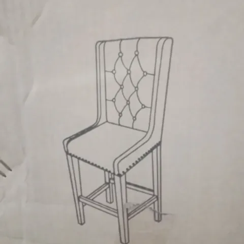 BRAND NEW HOMESDIRECT365 DARK GREY BUTTON DETAILED FABRIC UPHOLSTERED SIDE CHAIR/STOOL