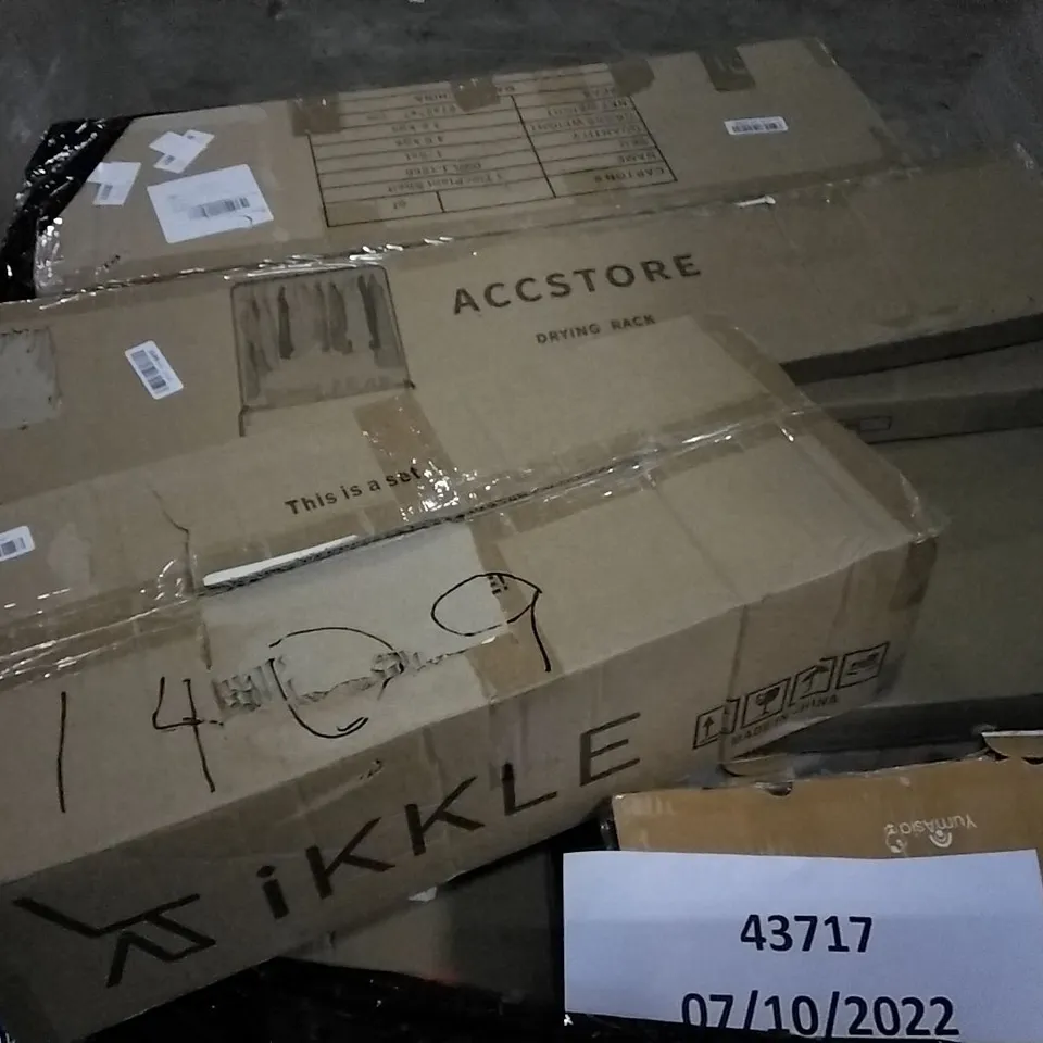 PALLET OF ASSORTED ITEMS INCLUDING ACCSTORE DRYING RACK, TIKKLE, YUMASIA MULTIFUNCTION RICE COOKER, HOMIDEC, YUDA