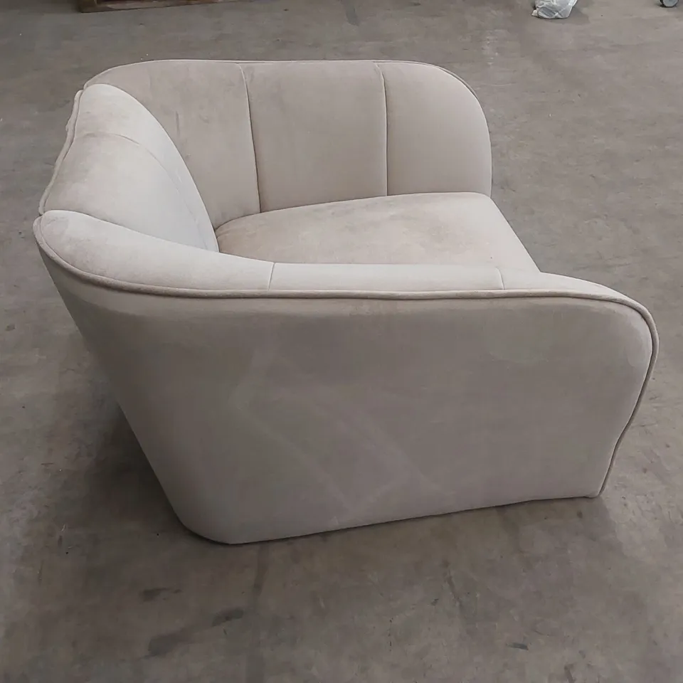DESIGNER LOREN CHAMPAGNE VELVET ARMCHAIR 