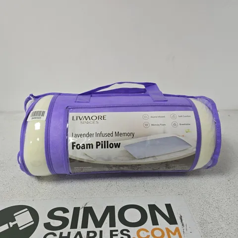 LIVMORE SPACES LAVENDER INFUSED MEMORY FOAM PILLOW β PURPLE