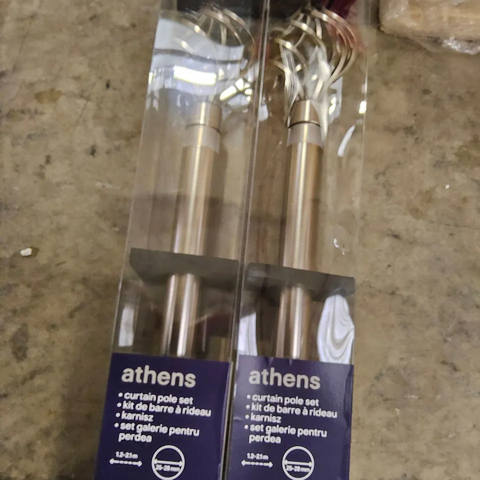 TWO BOXED ATHENS CURTAIN POLE SETS 1.2 - 2.1M