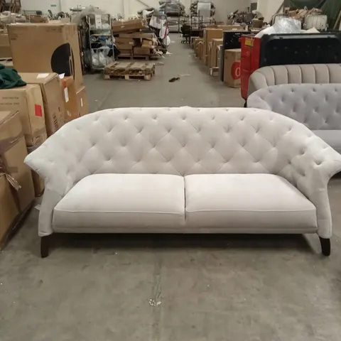DANETTI LUXE LIGHT GREY FABRIC LARGE 2 SEATER SOFA