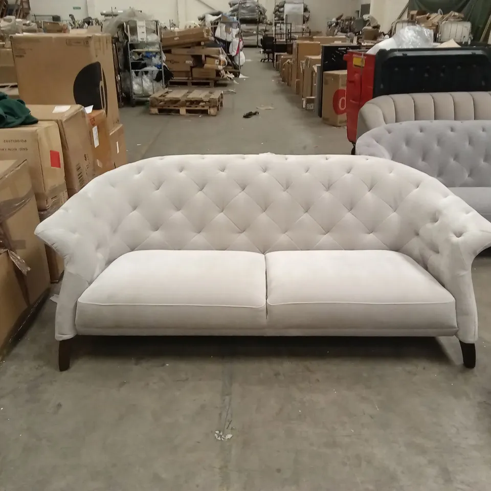 DANETTI LUXE LIGHT GREY FABRIC LARGE 2 SEATER SOFA