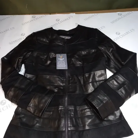 WOODLAND LEATHER JACKET SIZE L (14)
