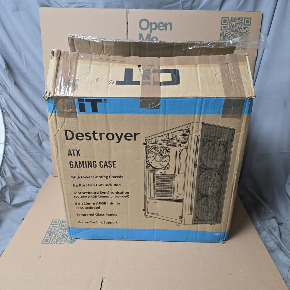 DESTROYER ATX GAMING CASE – MID-TOWER, TEMPERED GLASS PANELS (6X ARGB FANS INCLUDED)