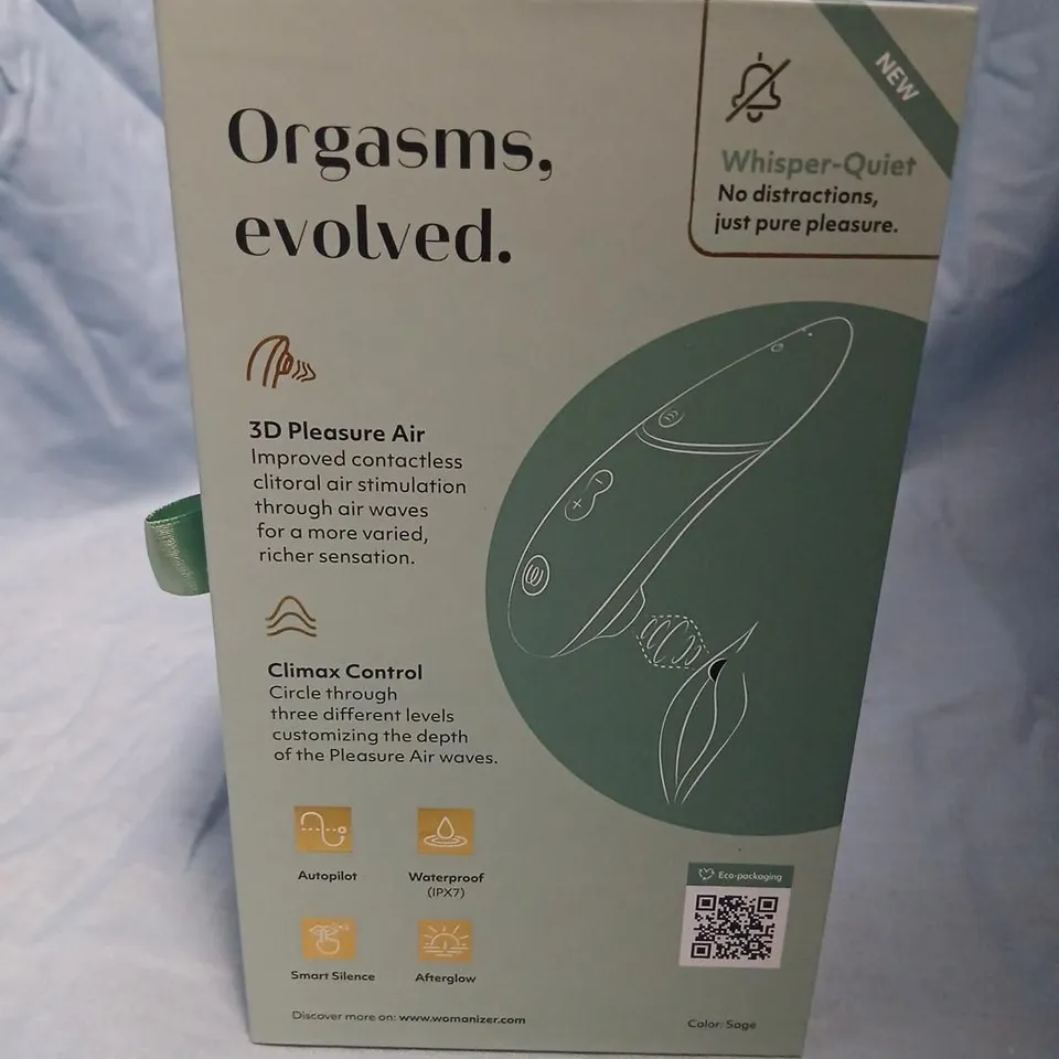 WOMANIZER THE ORIGINAL CLITORAL STIMULATOR – COLOUR SAGE (BOXED)