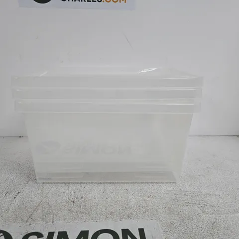 SET OF 3 PLASTIC STORAGE BOXES WITHOUT LIDS
