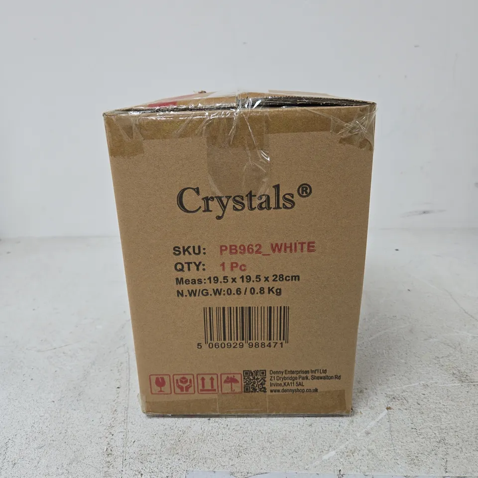 CRYSTALS WHITE PEDAL BIN BOXED