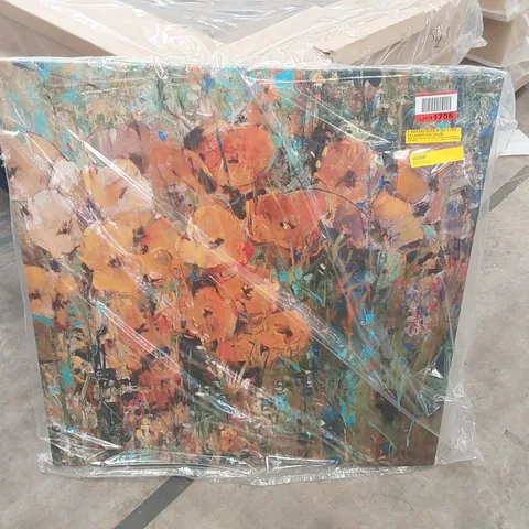 BAGGED AMBER POPPY FIELD II BY TIM OTOOLE WRAPPED CANVAS PAINTING
