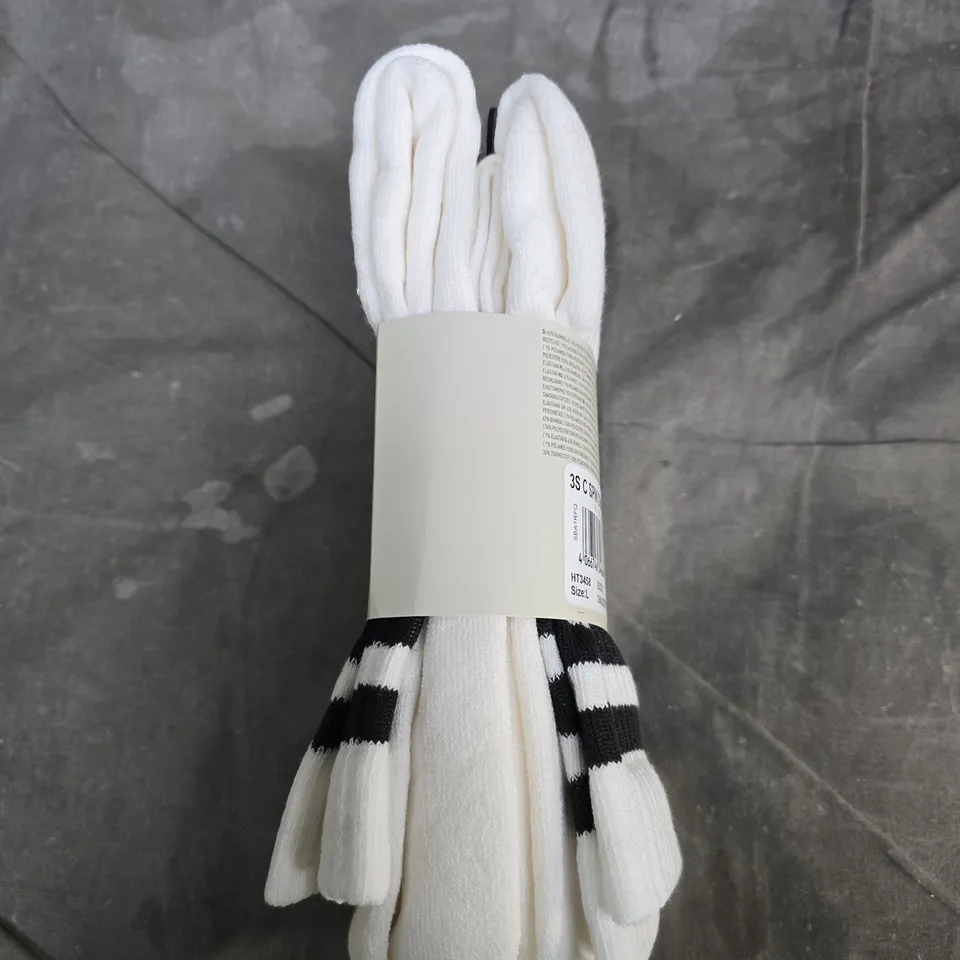 ADIDAS CUSHIONED SOCKS – WHITE, PACK OF 3, UK 8.5–10 (EU 43–45)