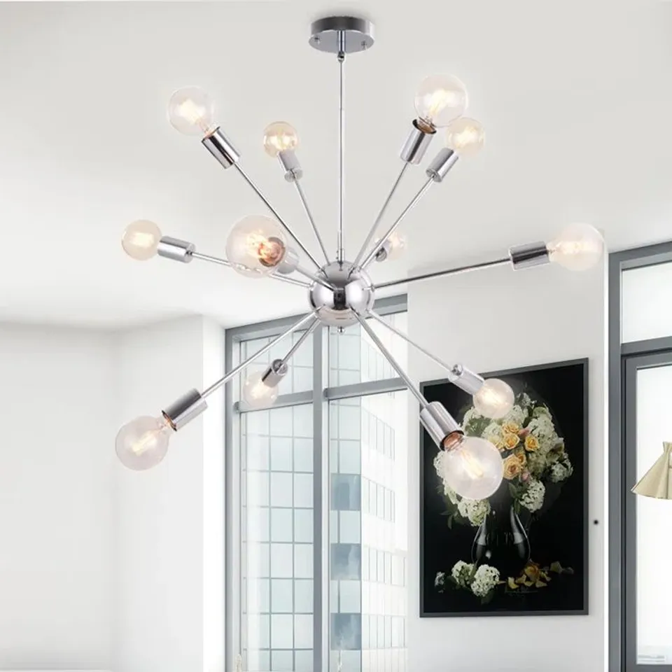 BOXED BRAUNSTE 12-LIGHT SPUTNIK CHANDELIER LIGHT (1 BOX)