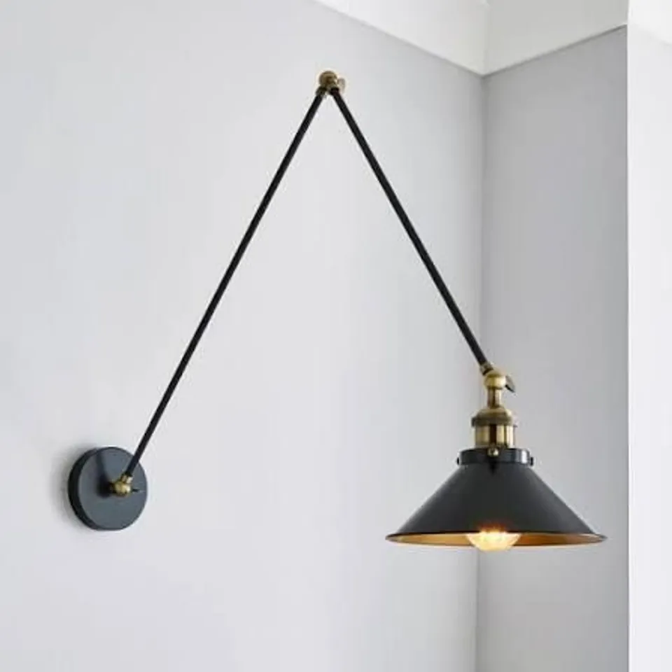 BOXED LOGAN GREY ARM CEILING AND WALL LIGHT