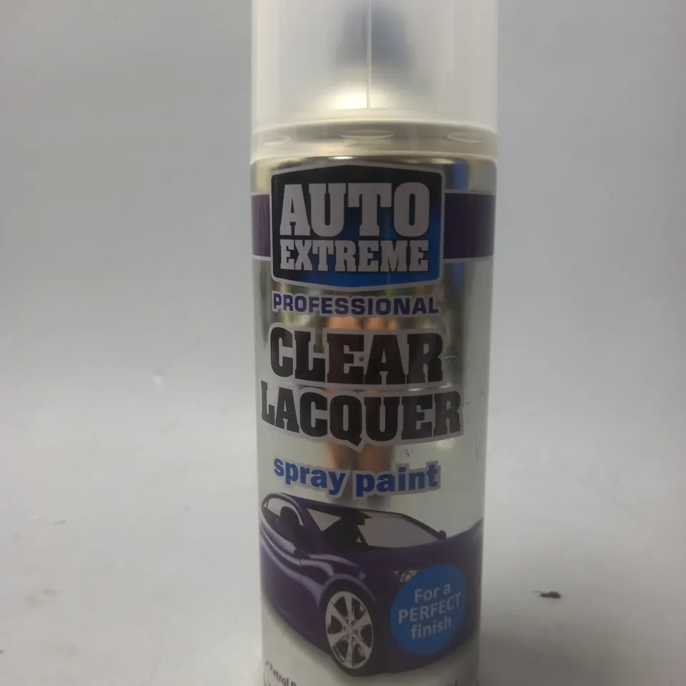 BOX OF 12  AUTO EXTREME PROFESSIONAL CLEAR LACQUER SPRAY PAINT - 400ML - COLLECTION ONLY